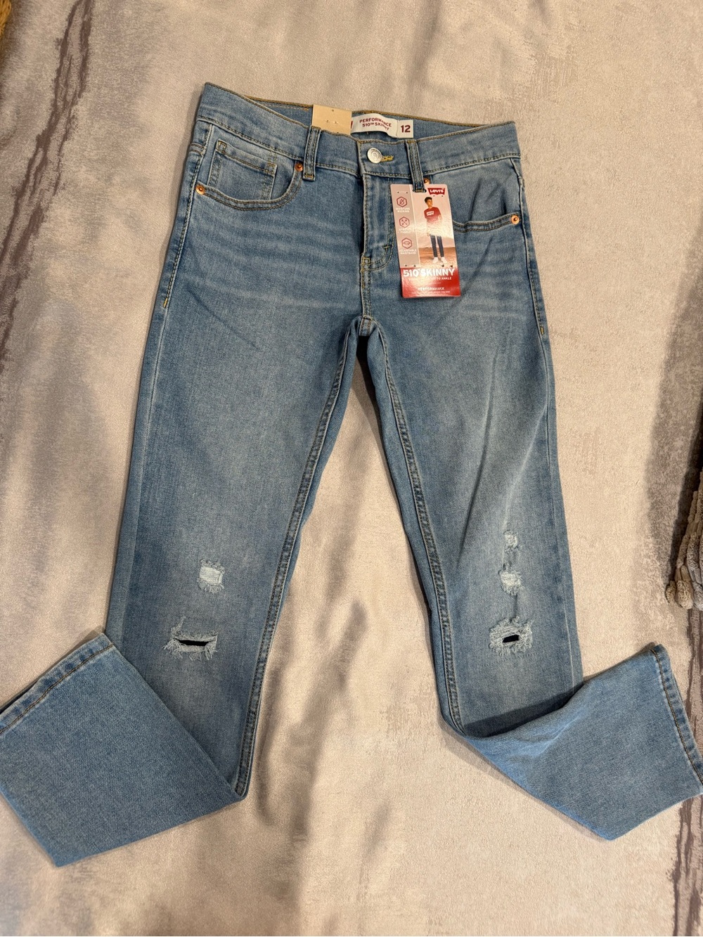 NWT Levi's Kids’ Light Blue Skinny Jeans - Distressed Style